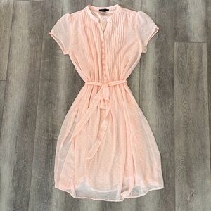 Robert Louis Blush Pink Polka Dot Baby Doll Dress.